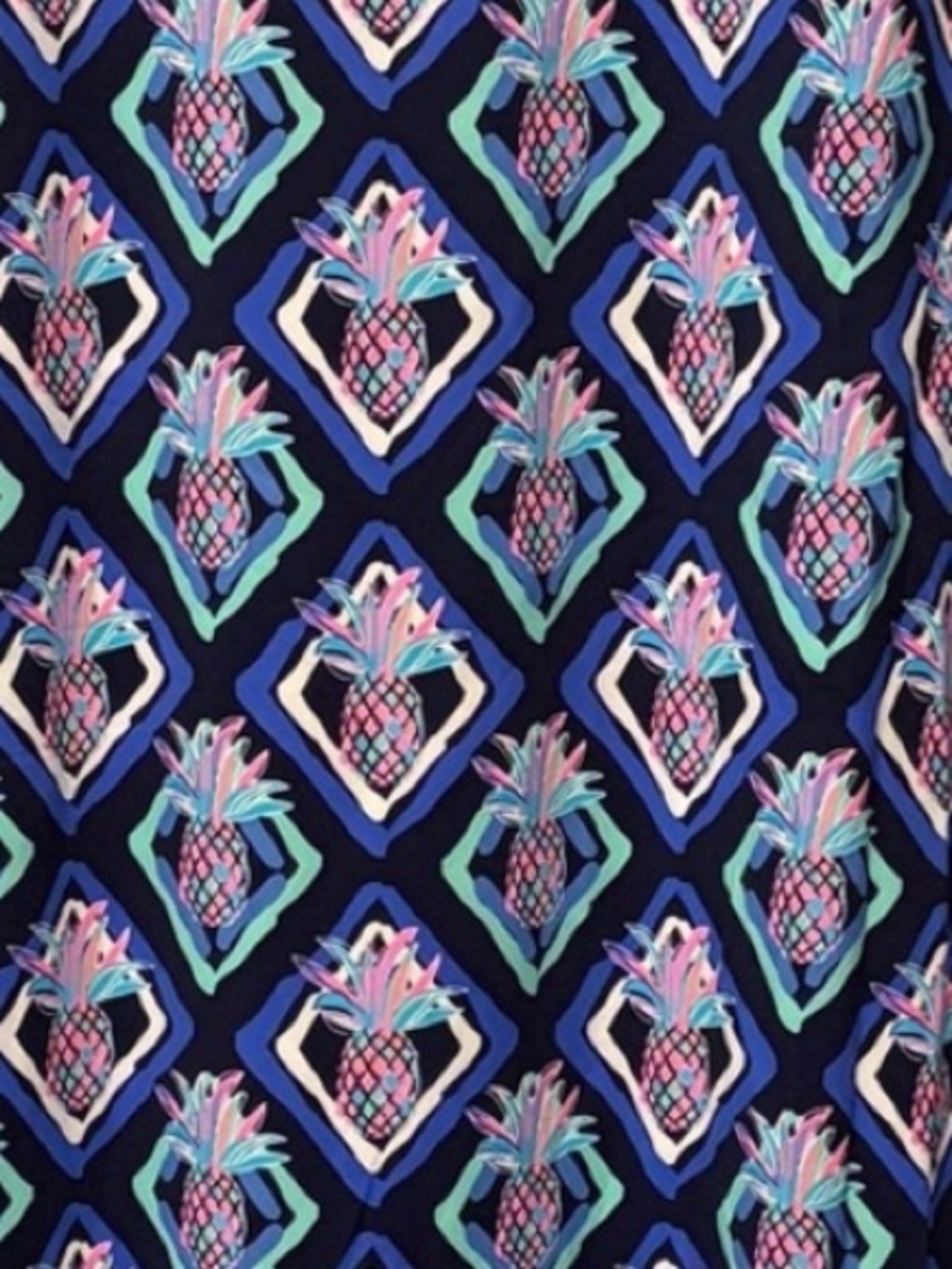 Lulu-B: Blue pineapple Printed Dress - Picture 5 of 5